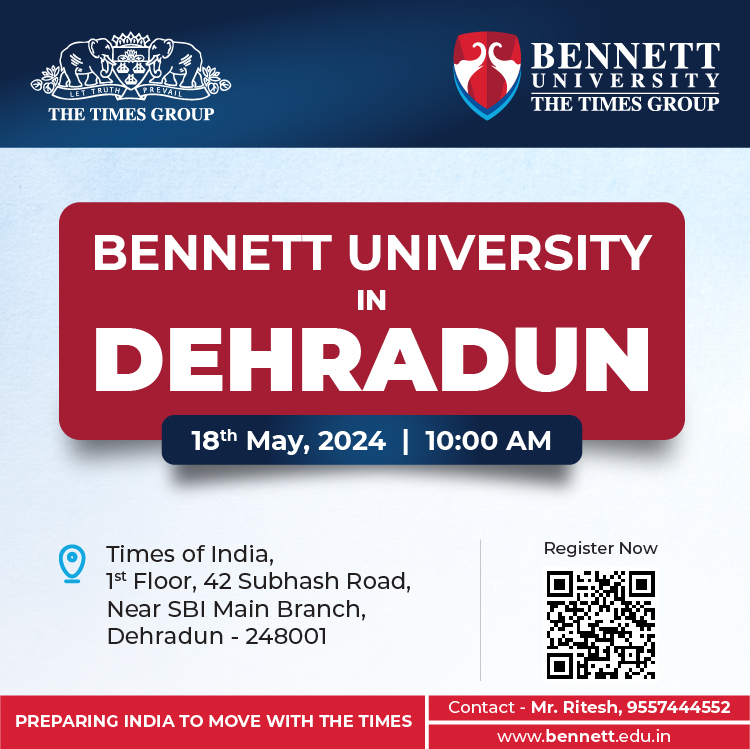 Dehradun, we're coming to you. Don't miss Bennett University's Open House, welcoming both future applicants and those who’ve already applied. 
Register Now- shorturl.at/nqxQV

#BennettUniversity #OpenHouse #Admissions2024 #AdmissionOpen #UnlockAdmission #DehradunOpenHouse