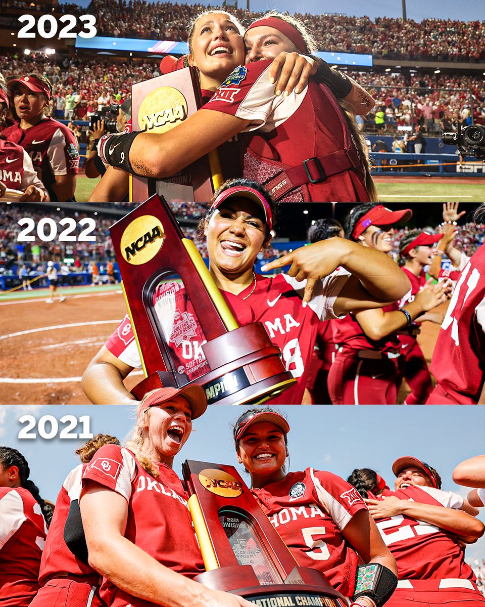 Can Oklahoma become the first softball team ever to win FOUR championships in a row 😮 The NCAA softball tournament begins today‼️ #RoadToWCWS