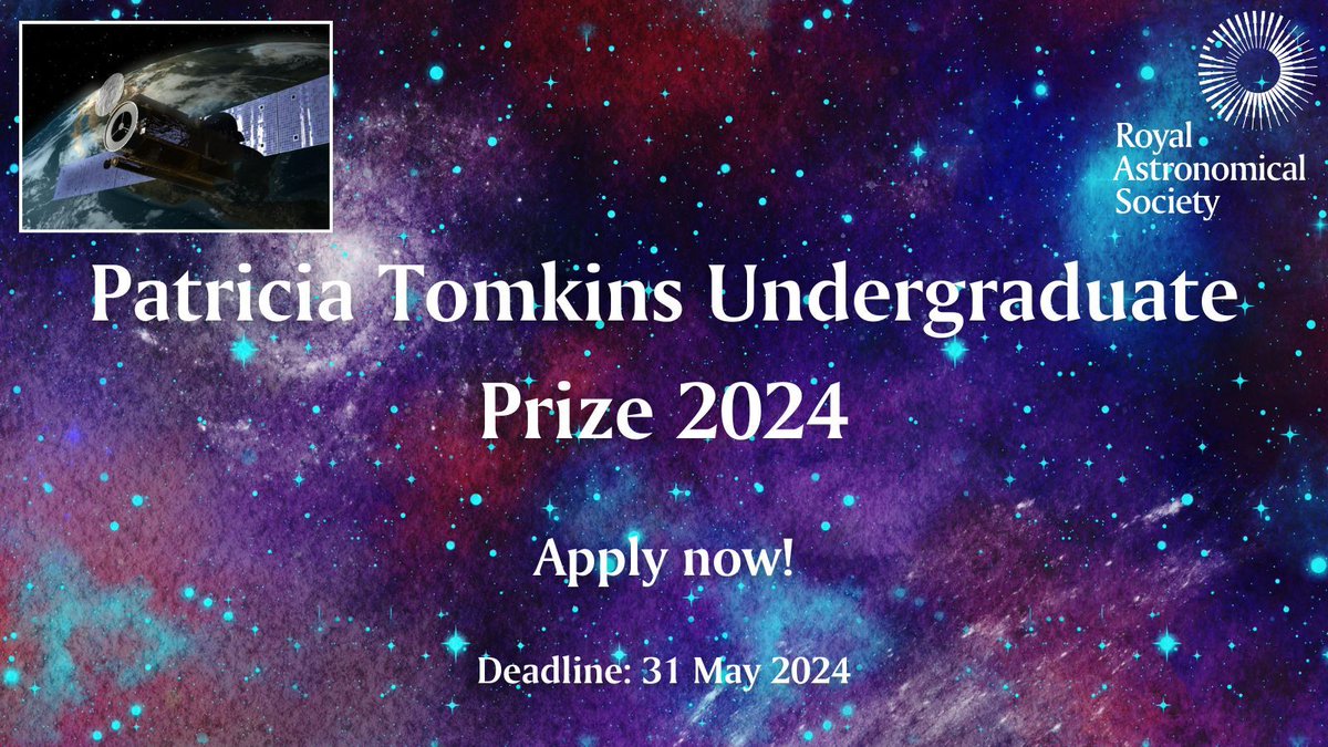 Attention astronomy and geophysics undergraduates! There are just two weeks left to get your applications in for the Patricia Tomkins Undergraduate Prize, awarded for excellent laboratory work on instrumentation as part of your studies. 🔭🛰️ Apply at: ras.ac.uk/awards-and-gra…