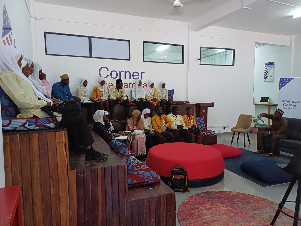 An interactive session with students from Sheikh Mass Kah Senior School at the American Corne, discussing digital literacy and the media's role in awareness creation and citizen participation. I leveraged insights from my US IVLP experience to delve deep into the topic.