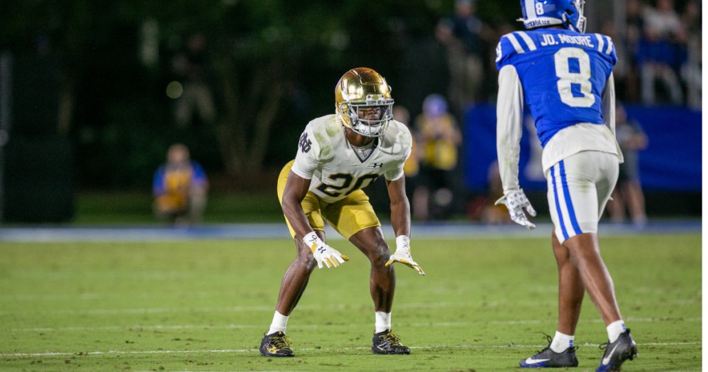 Led by Benjamin Morrison, Notre Dame's cornerbacks made On3's list of the top-10 CB units in the nation entering the 2024 season. @jacksoble56 has more in Friday's newsstand. on3.com/teams/notre-da…