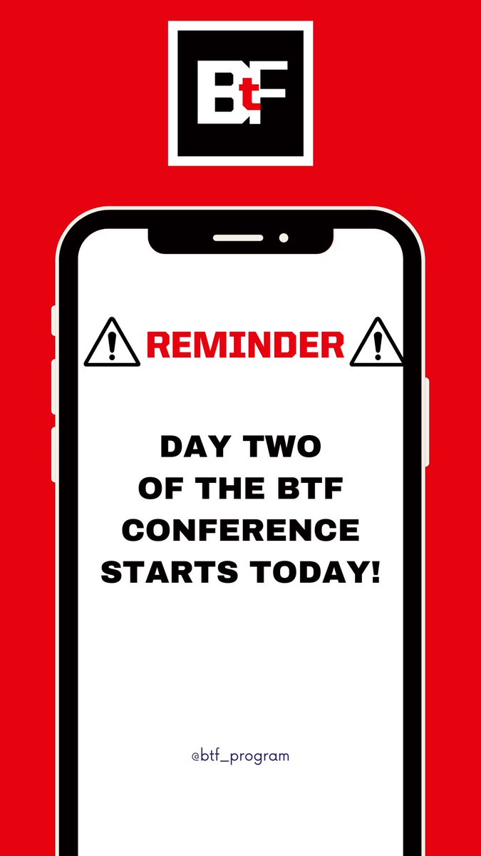 This is your friendly reminder that day TWO of the BTF Conference starts today! #PDConf24