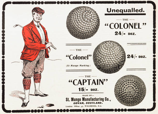 Vintage Advertising of three different golf balls, the 'Colonel', the 'Colonel (St Mungo Marking) and the 'Captain', produced by St Mungo Manufacturing of Govan, Glasgow Scotland, published in 'Golf Illustrated, The Weekly Organ of the 'Royal & Ancient' Game' on 2nd November 1906