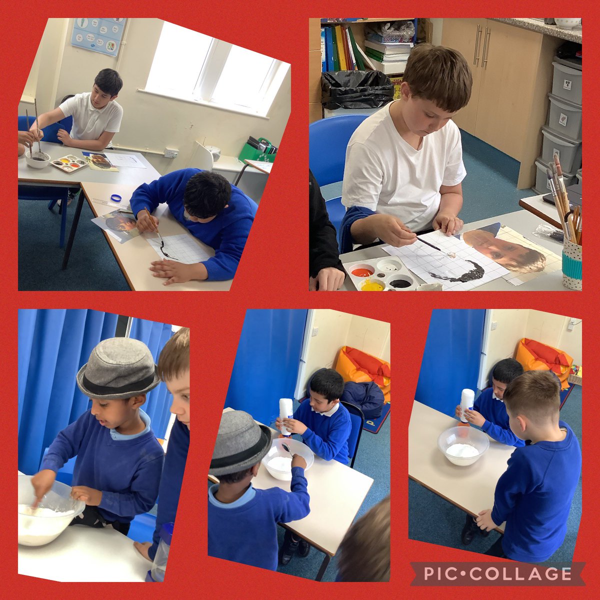 Panthers have had a lovely afternoon painting their self portraits and making salt dough ready to paint next week #art #creating #saltdough #finemotor