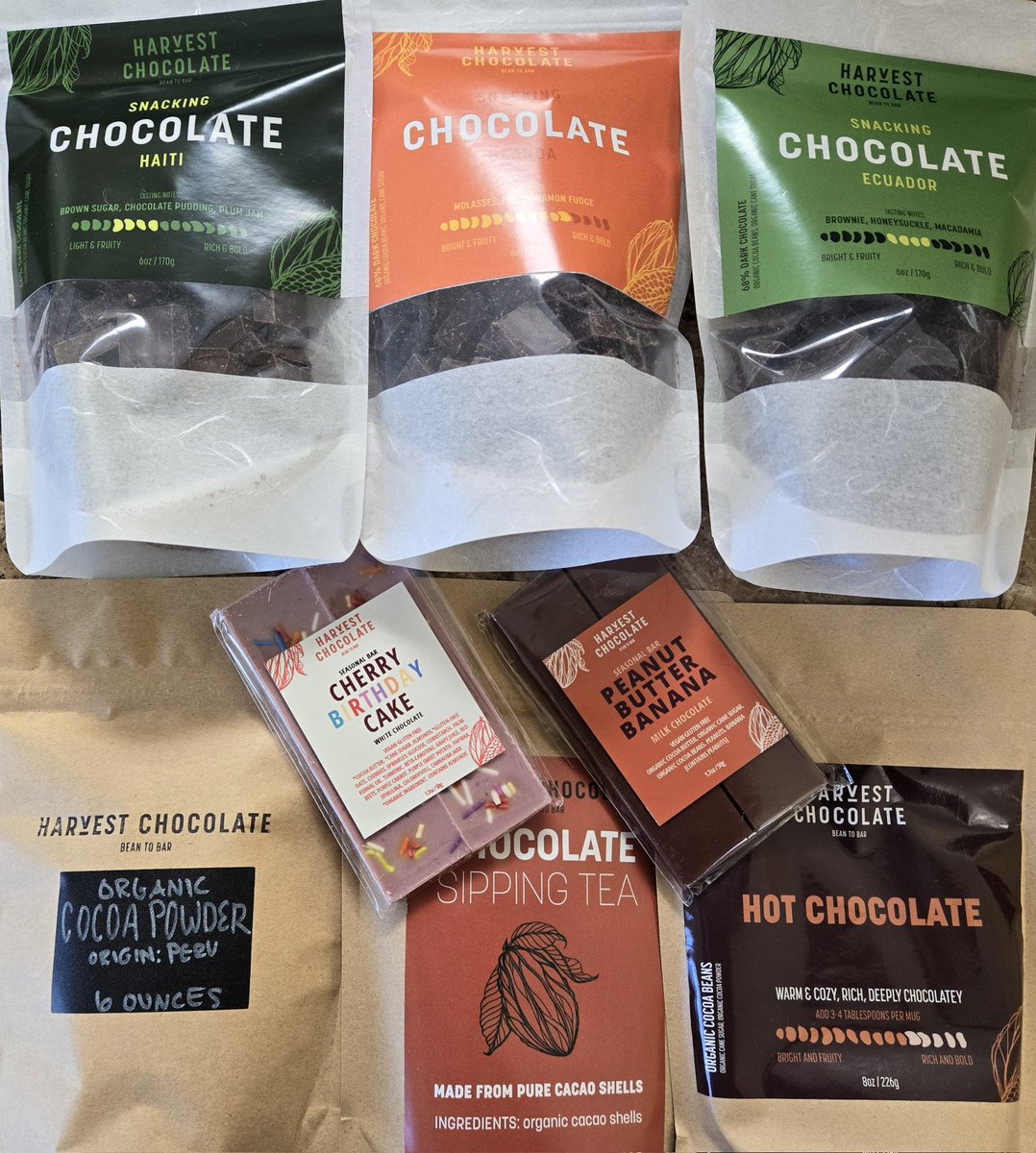 Yay! My newest Harvest Chocolate order!😍😍 

#harvestchocolate #craftchocolate #beantobar