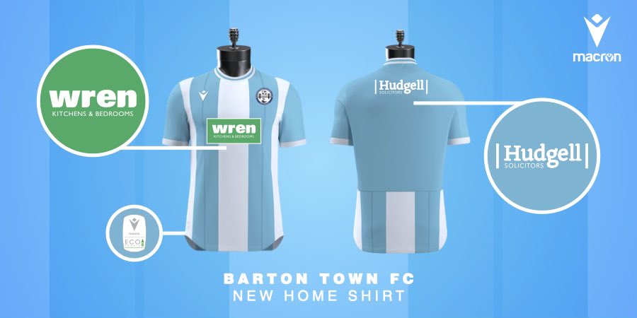 Following the announcement of a new 2-year partnership with @BartonTownOB, we are delighted to release the new @MacronSports Home Shirt for 2024/26.

BUY NOW: buff.ly/4dMHDJc

@MacronSports x @BartonTownOB

Sponsored by:

@WrenKitchens 
@HudgellSol

#BecomeYourOwnHero
