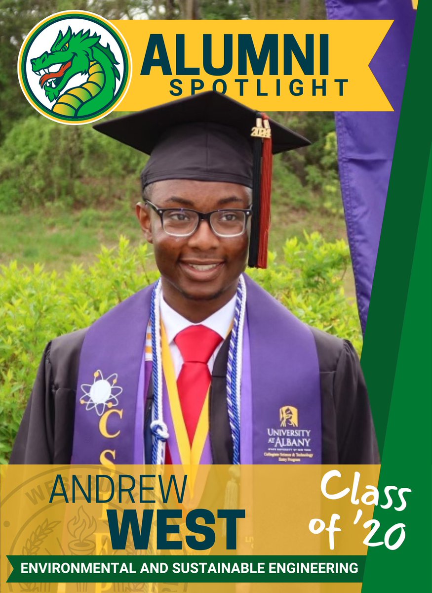 In our Westbury UFSD alum spotlight, we proudly feature Andrew West. Andrew graduated from Westbury HS in 2020 during the COVID-19 pandemic. He recently completed his studies with honors in Environmental and Sustainable Engineering at the University at Albany, class of 2024.