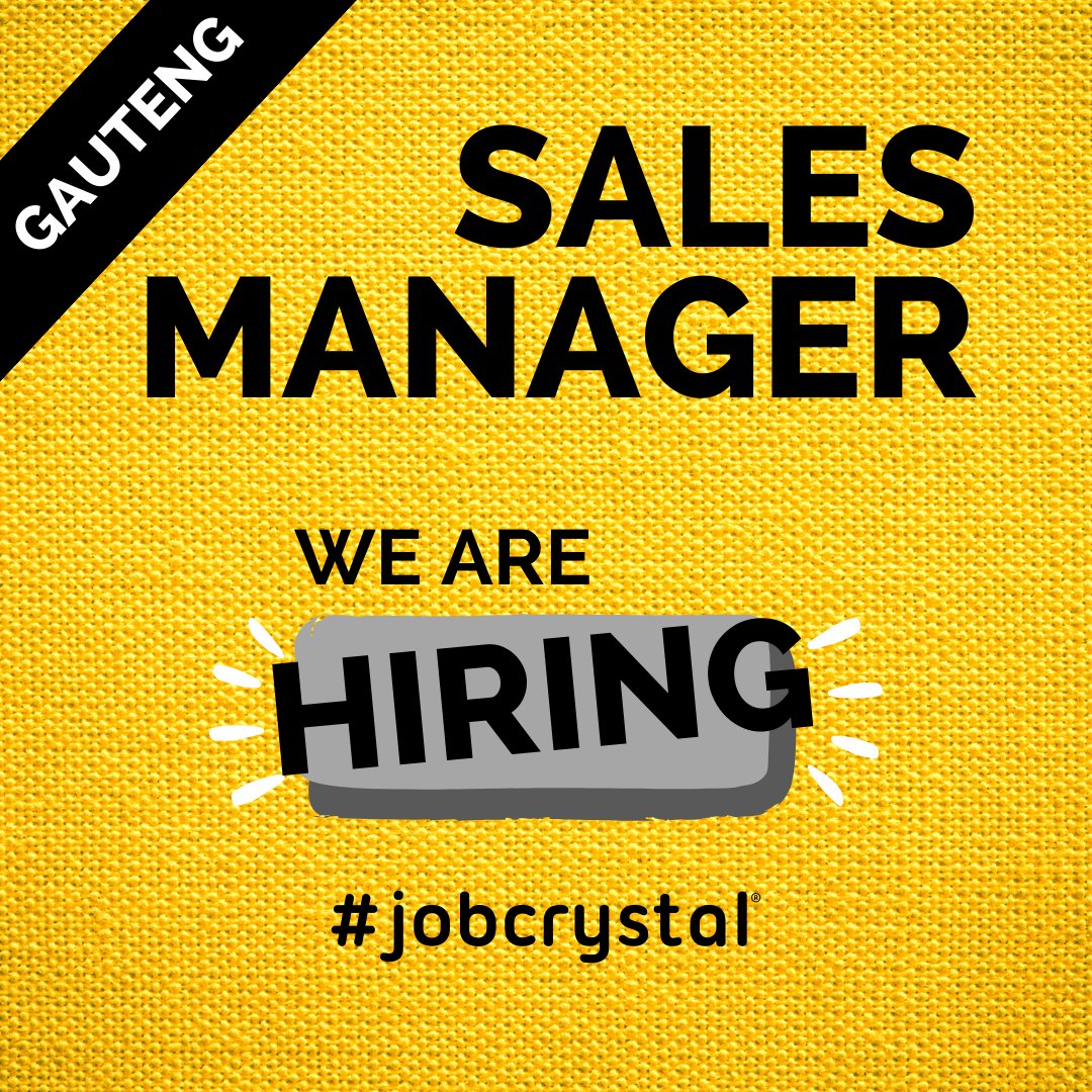 To learn more and apply, follow this link -> jobcrystal.com/job/gauteng/sa…
#JobCrystal #jobseekers