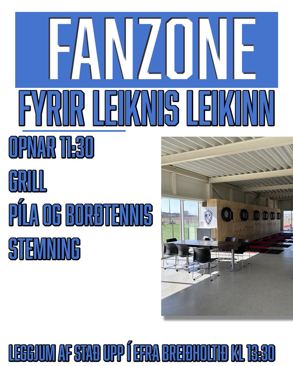 Fan zone okkar ÍR-inga í Skógarselinu mun opna 11:30 á morgun. Hægt verður að fara í pílu, borðtennis og fá sér einn börger🍔

Höldum stemningunni gangandi og mætum í fan zone okkar ÍR-inga í Skógarselinu á morgun!🗣️

ÁFRAM ÍR!🤍💙
#Stórveldiðmætir | #StórveldiReykjavíkur