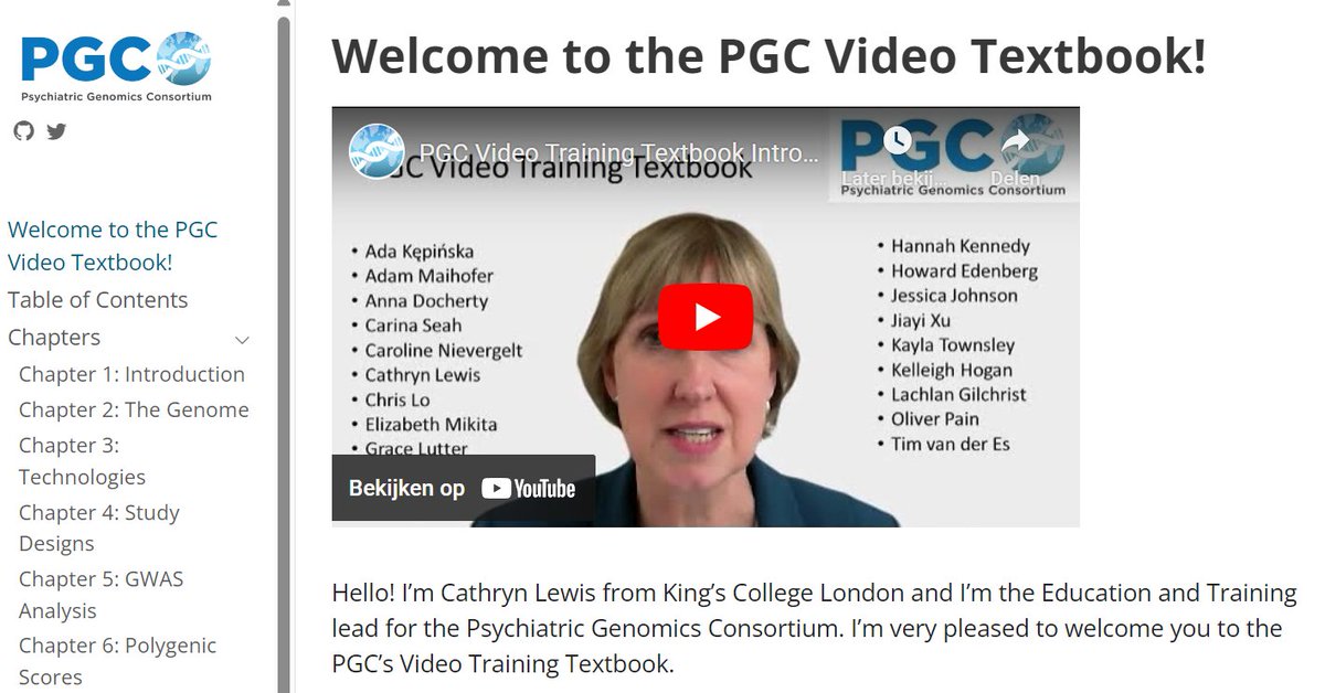 For those that want to learn more about research techniques in psychiatric genetics, we got you covered! The Video Textbook contains information on GWAS, polygenic scores, and more and even provides software tutorials. Check it out ⬇️ pgcanalytics.github.io/pgcvideotextbo…