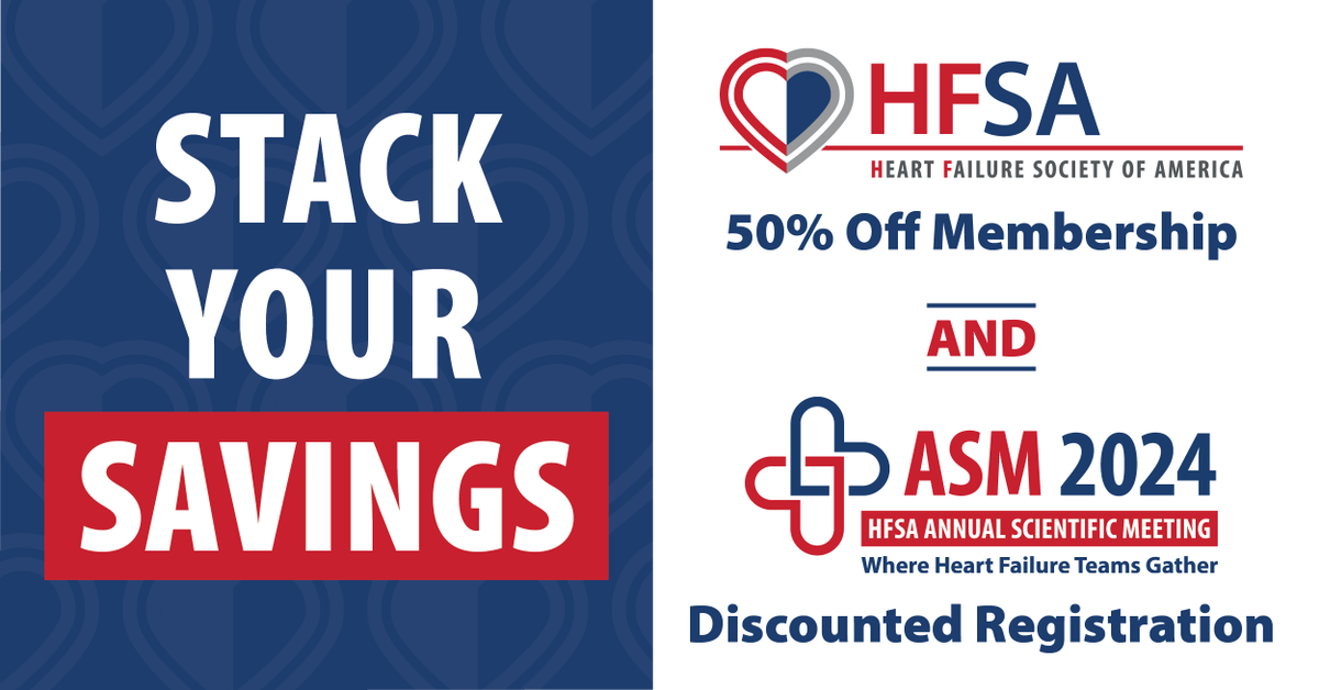 Get 50% off HFSA Membership AND Discounted ASM Registration! Never been a member of HFSA? This is your opportunity to see why so many heart failure professionals are long-standing members. Experience first-hand the number of benefits available to you, including member rates for