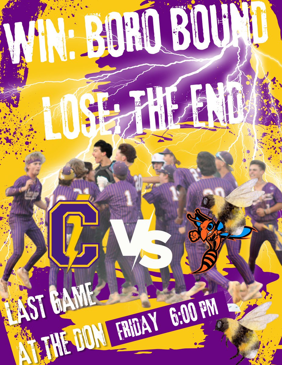 🚨⚡️CHARGER NATION⚡️🚨

ITS GAME DAY!!⚾️⚡️

⚡️YOUR CHARGERS LOOK TO PUNCH THEIR TICKET TO THE STATE TOURNAMENT TONIGHT!!⚡️

🆚South Gibson
📍THE DON
⌚️6:00 PM CST

PACK THE DON ONE LAST TIME CHARGER FANS!!!

#GATA #CPOD #BEABUMBLEBEE #STINGEM🐝 #RINGSZN