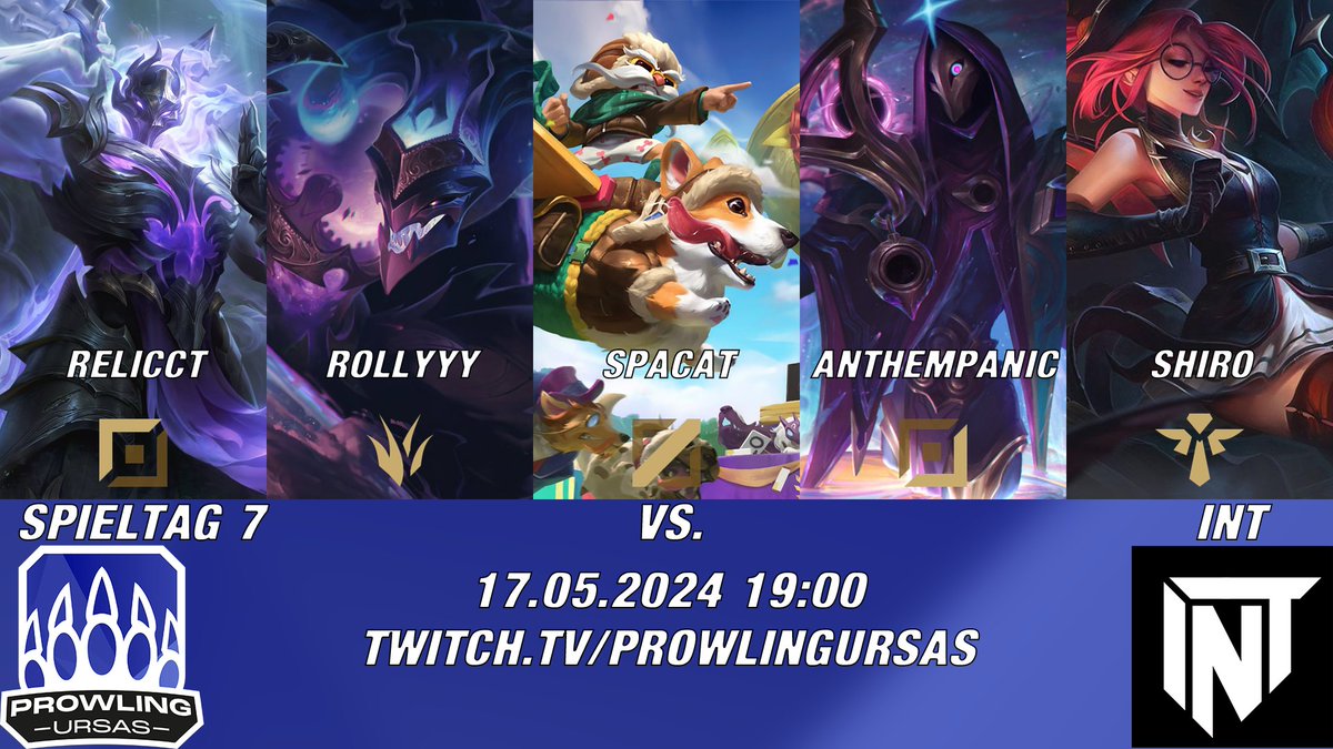 ProwlingUrsas's tweet photo. Da die @FPL_Turnier heute nur 2 Games Überträgt, casten wir unser letztes selber.
Es geht im letzten Spiel der Gruppenphase gegen @intSport1. Kommt rein und genießt die Show!
Gecastet wird der Spaß von @F4bst3r & @vici429
#GEMEINSAM #KINGSLAYER #GOURSAS https://t.co/MzQMjIcZW7