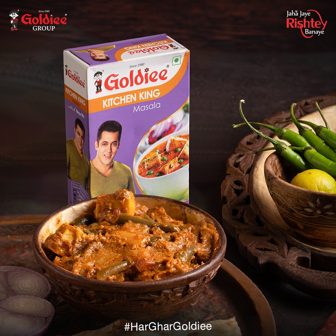 Unlock the full potential of your dishes with Goldiee Kitchen King's superior quality spices. 
Order Goldiee Kitchen King Masala now.
bit.ly/GoldieeKitchen…    

#KitchenKing #GoldieeMasale #GoldieeGroup #GolideeSpices #IndianSpices #HarGharGoldiee #JahaJayeRishteyBanaye