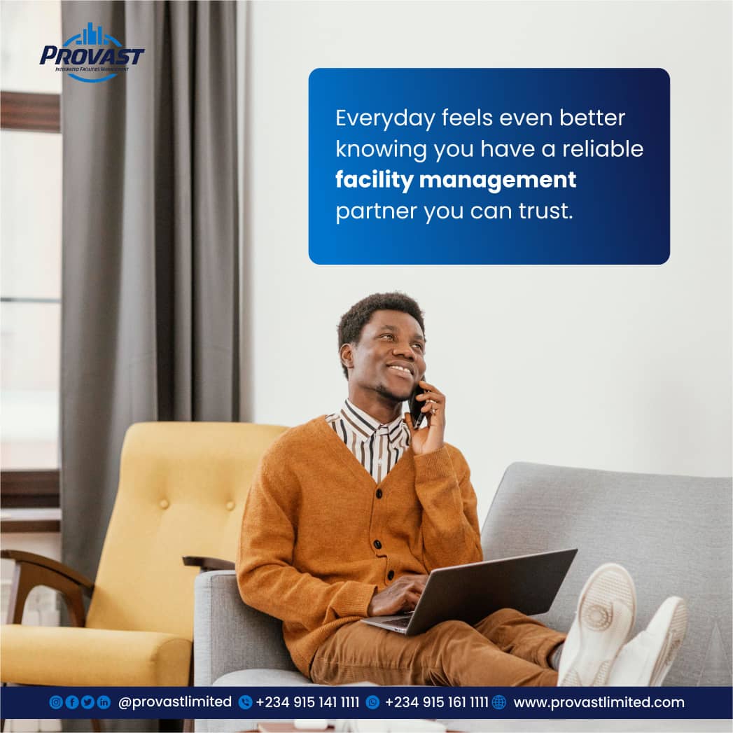 With Provast as your trusted facility management partner, relaxation is guaranteed.

Contact us now to experience the difference

📞08022594529, 08075991309 or 09096450088

🖥️ provastltd.com 

📮Info@provastltd.com

#Provastltd #facilityservices #facilitymanagement