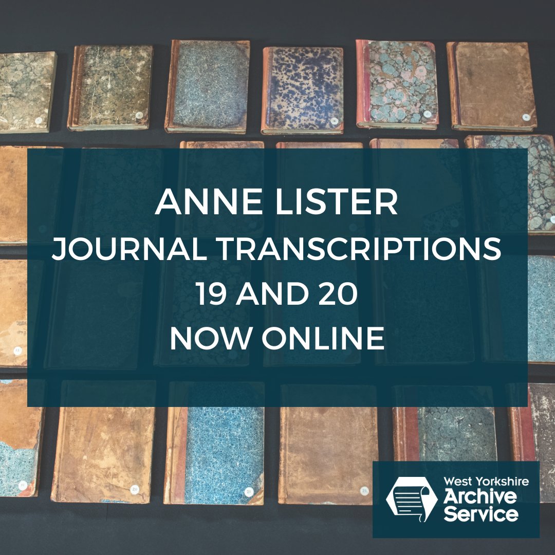 Now live! Anne Lister Diaries 19 and 20. Covering the years 1836-1837. Go to our online catalogue to read the entries now bit.ly/diary_19 bit.ly/diary_20 #AnneLister #GentlemanJack #Calderdale #Halifax #Archives #AnneListerCodebreakers