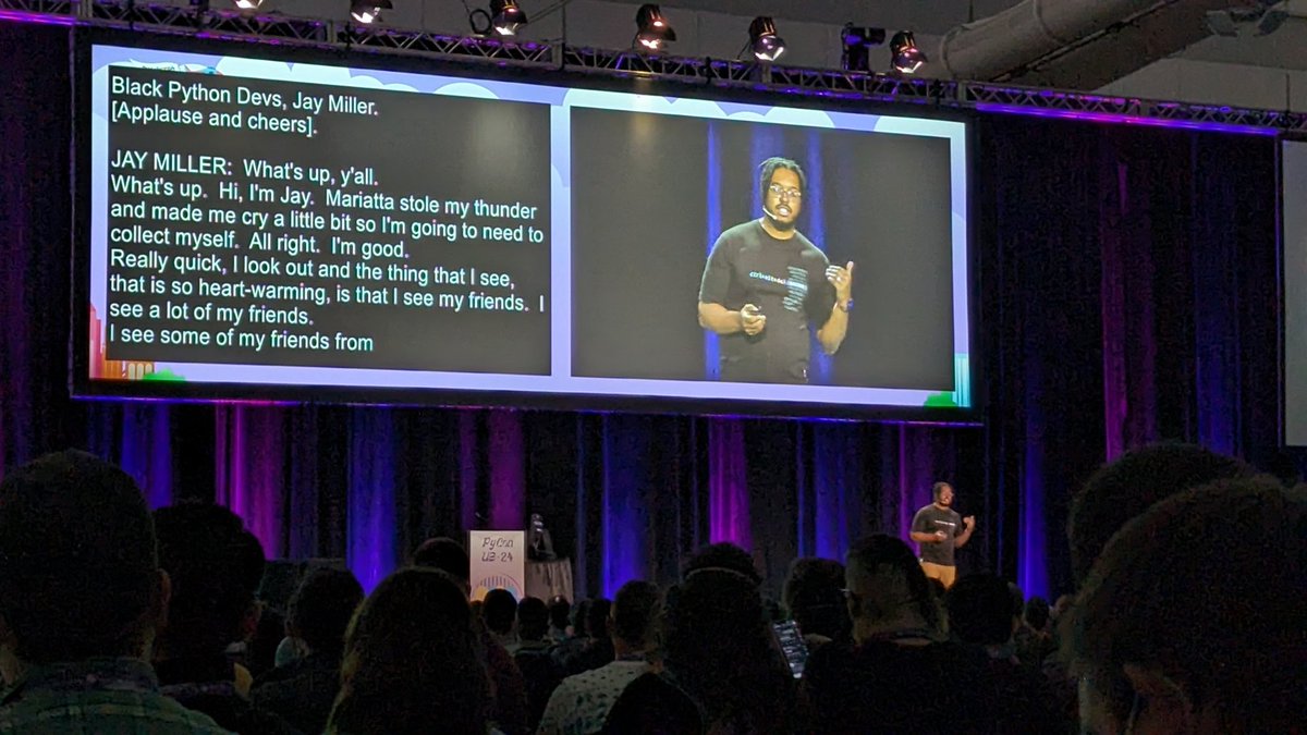 Keynote with <a href="/kjaymiller/">Jay Miller</a> for opening plenary <a href="/pycon/">PyCon US</a> 2024!

Bringing out the best!