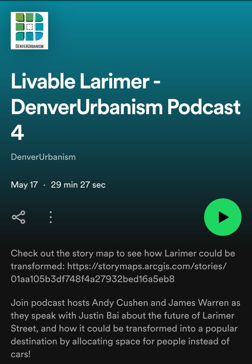 LivableLarimer's tweet image. New episode of the DenverUrbanism podcast is about Livable Larimer! Have a listen! 

open.spotify.com/episode/5OMDVW…