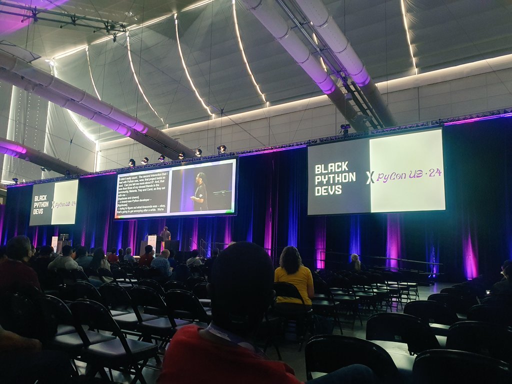 Monicoyugi's tweet image. Listening to @kjaymiller founder of @blackpythondevs First keynote @pycon 

#pyconus24 #pycon