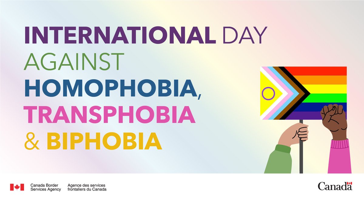 We all deserve to be safe, supported and celebrated. We honour 2SLGBTQI+ communities at home and abroad. At the #CBSA, we foster a vibrant, supportive 2SLGBTQI+ community, standing against discrimination. 
#IDAHOBIT