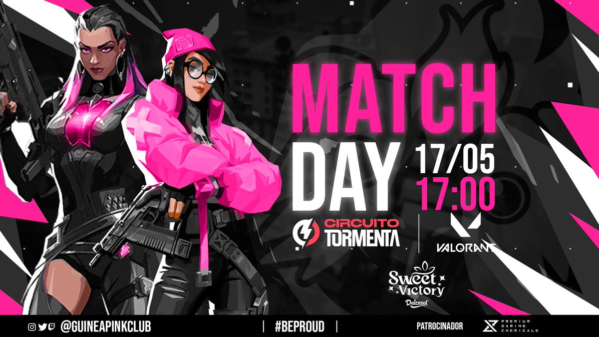 GuineaPinkClub's tweet image. ✨MATCH DAY✨

Ninguna victoria podrá ser más dulce que nuestros #GPBaldwin...💜

📌Q1 Sweet Victory | @VALORANTes
⏰ 17:00h.

🐹 @_Sergiglez1
🐹 @Mkll_21
🐹 @pejota630
🐹 @b4ndon
🐹 @el__chetoss 

📝 @happingame 
💼 @Ismasvilar