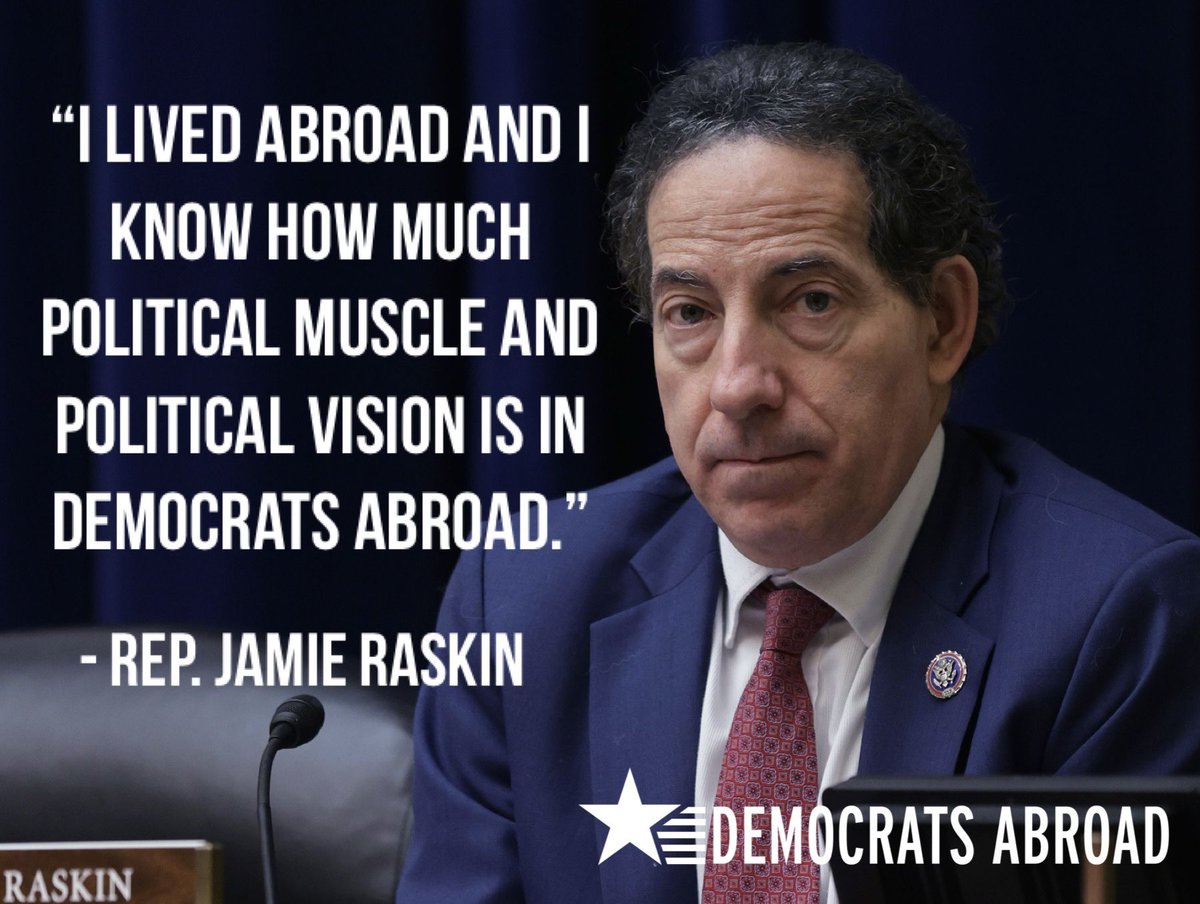 @Acyn Americans, no matter where in the world they live, can vote in US elections. Just ask #jamieraskin.
#RepRaskin #DemsAbroad votefromabroad.org