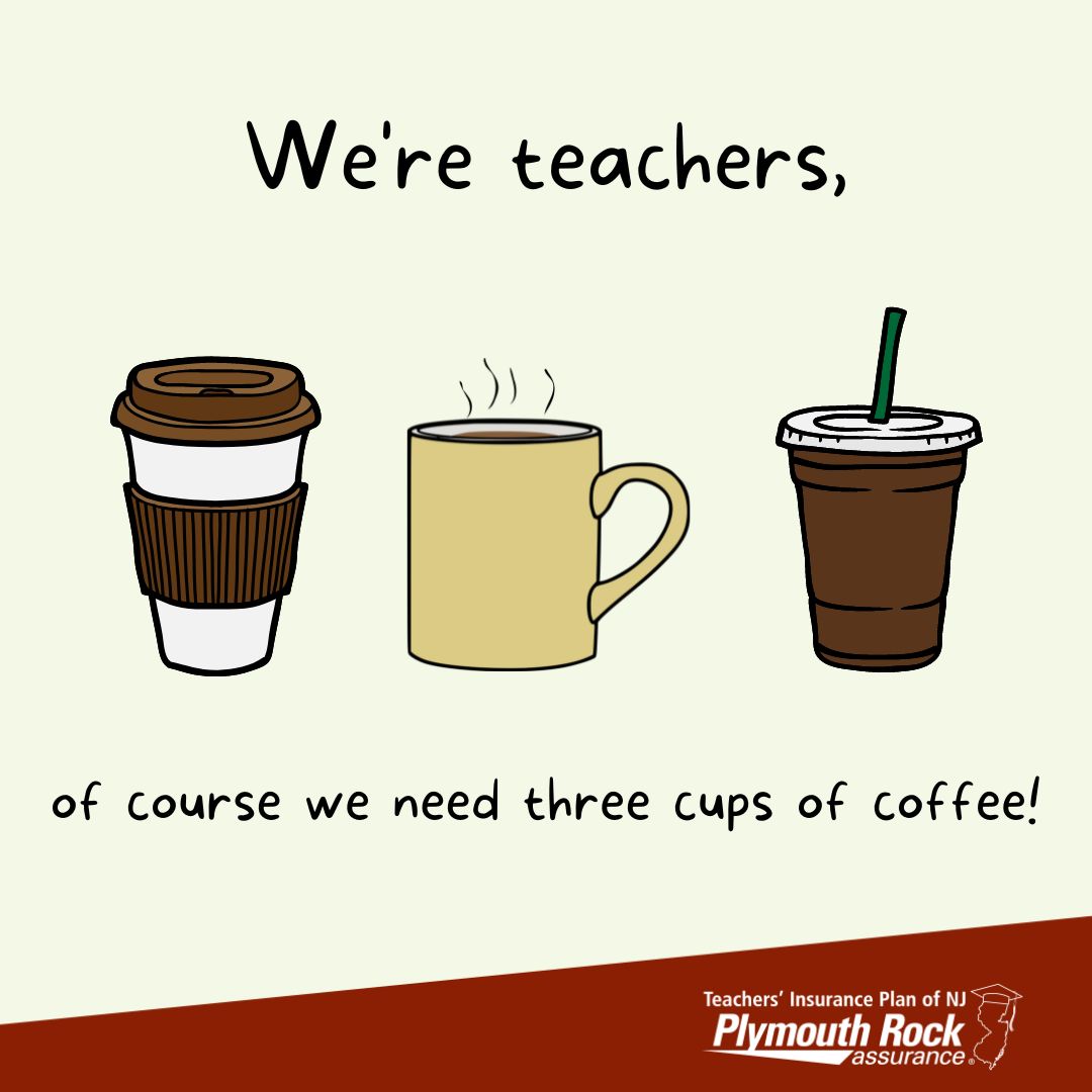We're teachers, of course we need those three cups of coffee!

#njteacher #teacherlife #teachermeme