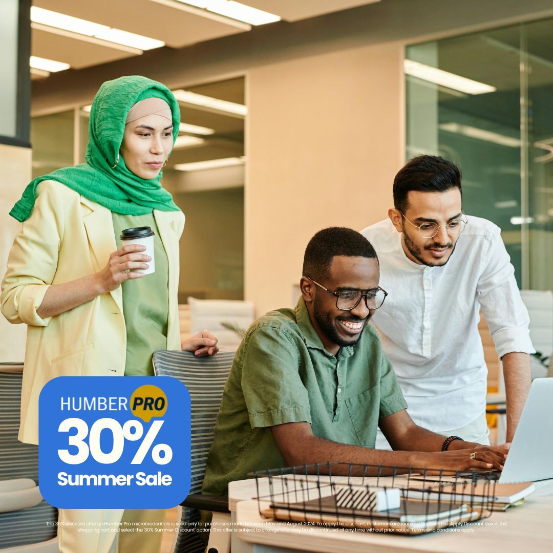 Boost your professional skills and save! With 30% off Humber Pro Micro-credentials this summer now's the time to invest in your professional growth and develop the most in-demand and sought-after professional competencies buff.ly/3xvqDWT #HumberPro #PowerSkills