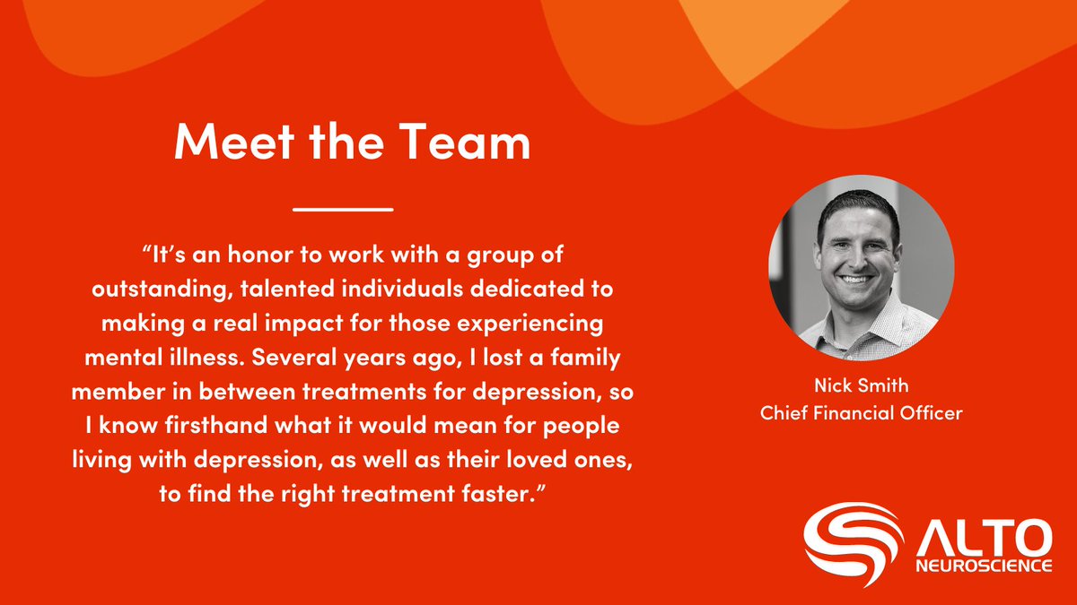 This #MentalHealthAwareness Month, we're proud to highlight Nick Smith, Alto's CFO, who has provided leadership since the company's emergence from stealth through our recent IPO. Nick is a strong example of being #InvestedinImpact and is a passionate team player. #MeetTheTeam