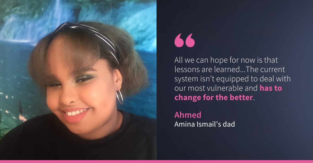 Our expert @Alex_Terry is joining Amina Ismail’s family in calling for improved #MentalHealth services for young women nationally. Amina sadly died aged 20 after being detained in a mental health hospital for 13 months. Find out more: bit.ly/4ao1kUD