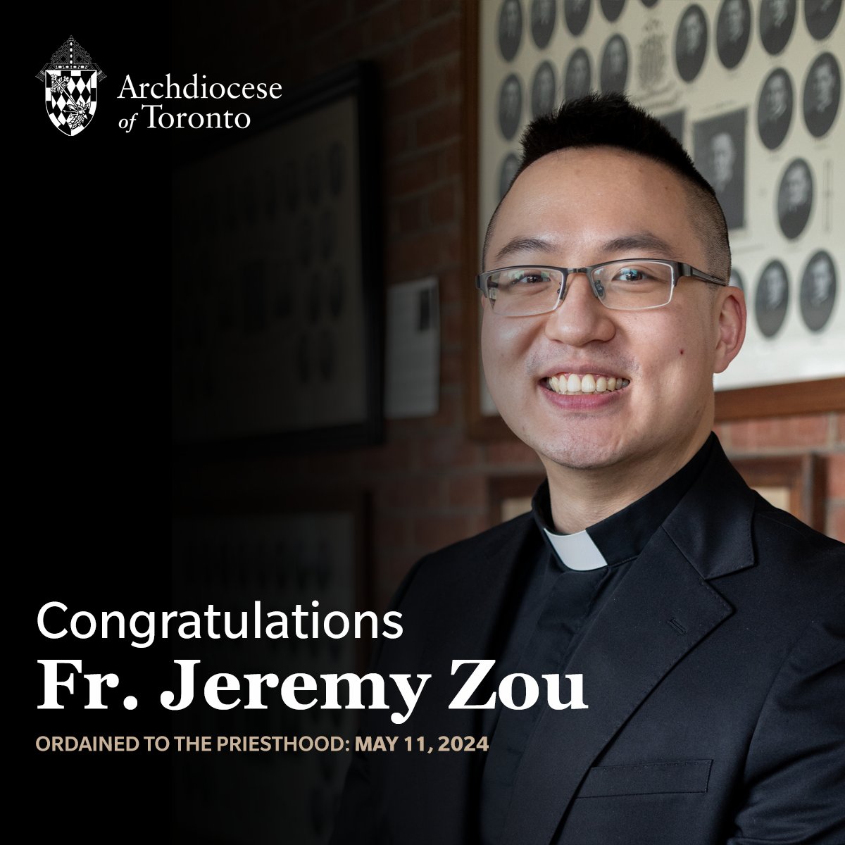 Congratulations, Fr. Jeremy Ling Hong Zou! Ordained on May 11, 2024, he looks forward to serving the Lord in the Archdiocese of Toronto. Fr. Zou will serve as associate pastor at St. Barnabas Parish, Scarborough. #catholicTO