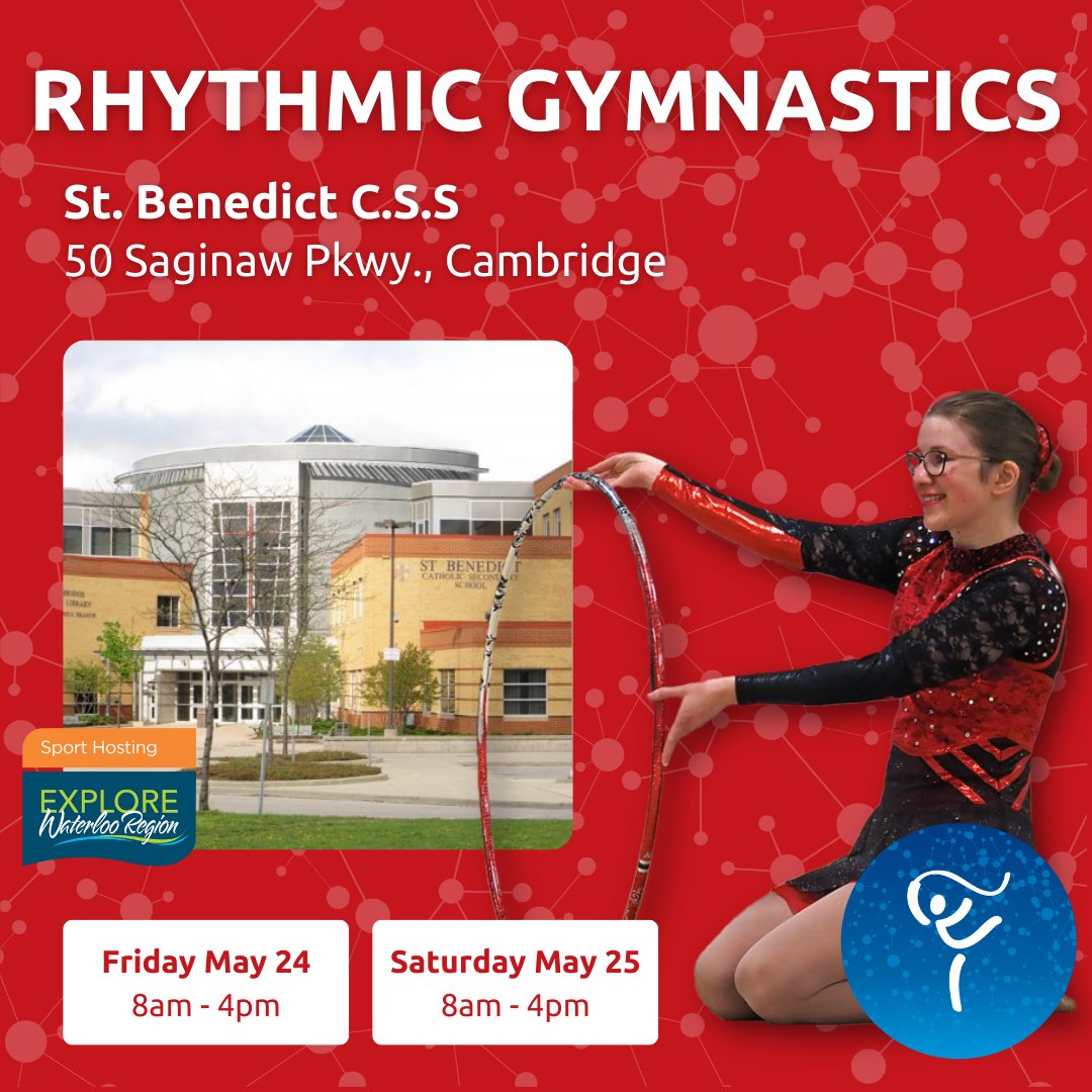 Rhythmic gymnastics Venue Spotlight: St. Benedict C.S.S in Cambridge. Rhythmic gymnastics is taking place on May 24-25 from 8am to 4pm - don't miss out on the magic, see you there!