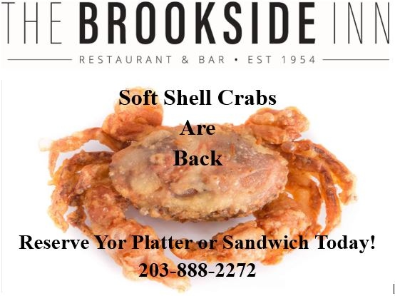 Soft Shell Crabs are Back in Season!  Reserve your Platter or Sandwich Today.  203-888-2272
#brooksideinnrestaurant #softshellcrabs @softshellplattersandwich
#brooksideinn1954.com