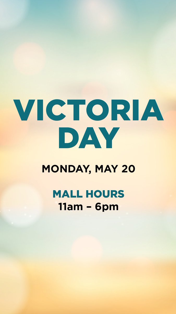 Devonshire Mall will be open for Victoria Day on Monday, May 20 from 11am - 6pm. Enjoy the long weekend ☀️#devonshirestyle #victoriaday #longweekend #mallopen