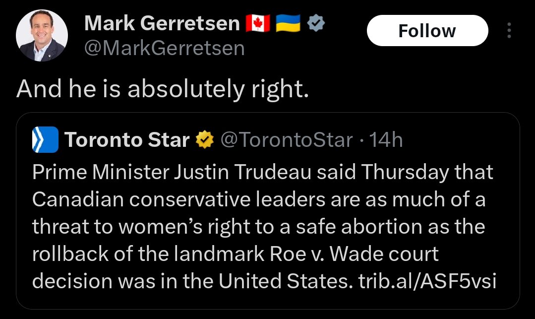 Pierre Poilievre has repeatedly said he doesn't plan to reopen the abortion debate, but that won't stop me from misleading people. That's why I've ordered Minister of Foreheads @MarkGerretsen to help me spread misinformation and disinformation. Abortion is a great wedge issue