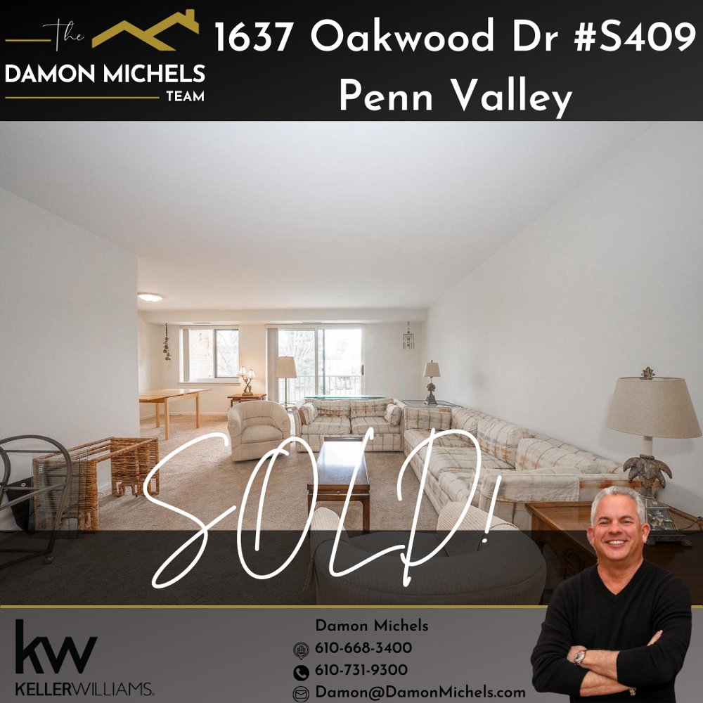 🎉SOLD! We are thrilled to announce the sale of 1637 Oakwood Dr #S409, Penn Valley! Congratulations to the new homeowners. Thank you for trusting us with your real estate needs. 
#JustSold #PennValley #RealEstate #HappyHomeowners #KWMainLine #TheDamonMichelsTeam