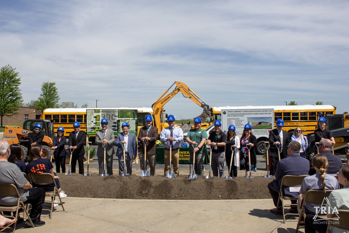 A groundbreaking ceremony was held Monday, May 13 to celebrate the Hadley and Homer Jr. High construction project. We heard from representatives from Natural Helpers, Hadley Student Council, Superintendent Dr. Schoppe, and Board President Mrs. Elizabeth Hitzeman. #Homer33C