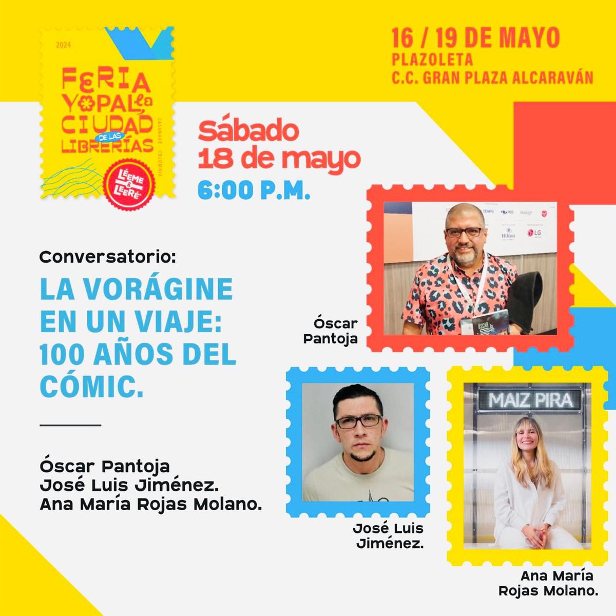 SHARPBALLco's tweet image. Mañana, gente.

Conversatorio en Yopal con #LaVorágine novela gráfica celebrando 100 años de cómic colombiano y 100 años del icónico libro.

Óscar Pantoja y José Luis Jiménez al micrófono.

Si está en la región no se lo pierda.