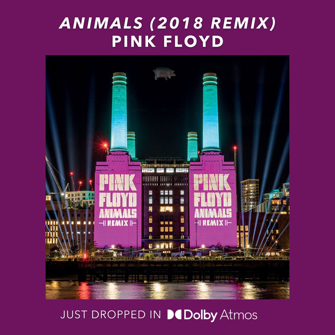 .@PinkFloyd’s masterpiece ‘Animals’ is available for the first time in #DolbyAtmos. This new mix will immerse the listener in the music, revealing details with unparalleled clarity and depth. Listeners will feel like they are inside the song as music moves around and above them.