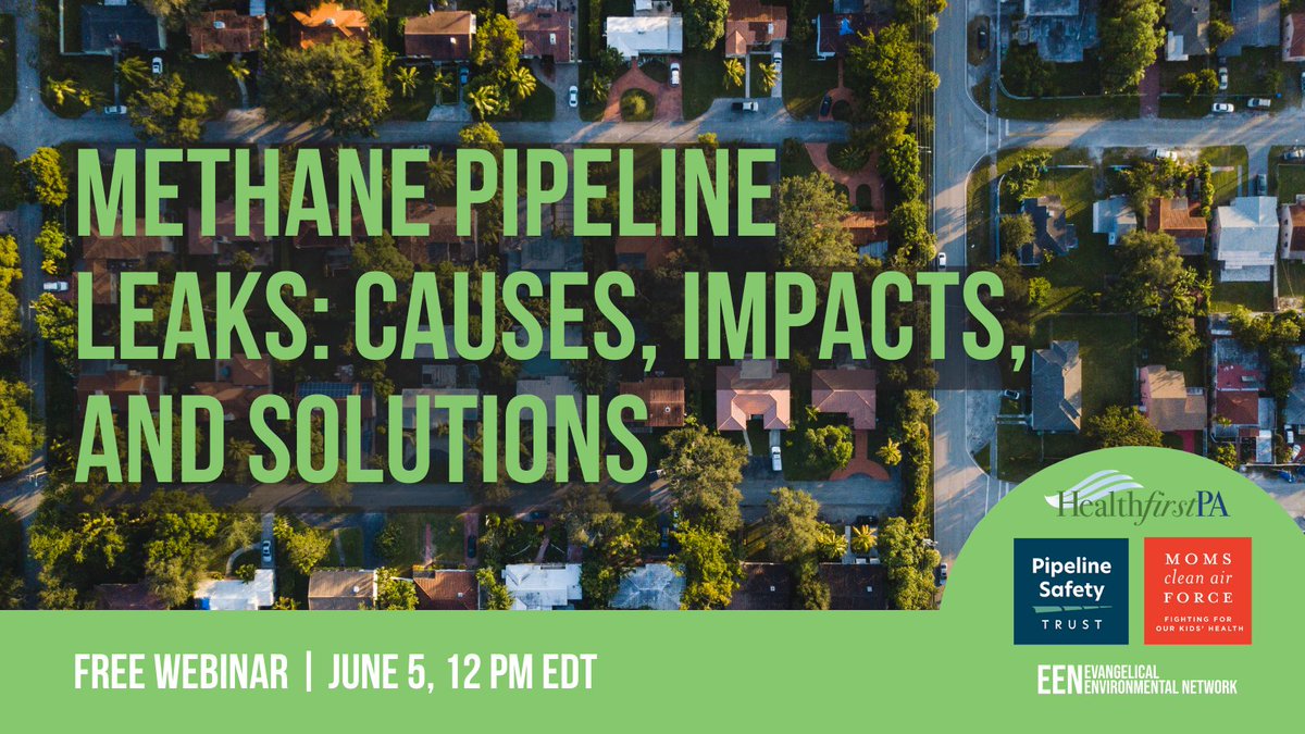 CreationCare's tweet photo. EEN and partners (@CleanAirMoms) invite you to join us for a free webinar on June 5 at 12pm EDT to learn more about the @DOT's proposed #pipelinesafety rule and its potential impacts on the health and safety of our communities! #HealthFirstPA
Register: https://t.co/WI0knkjizr https://t.co/uLshUf84yh