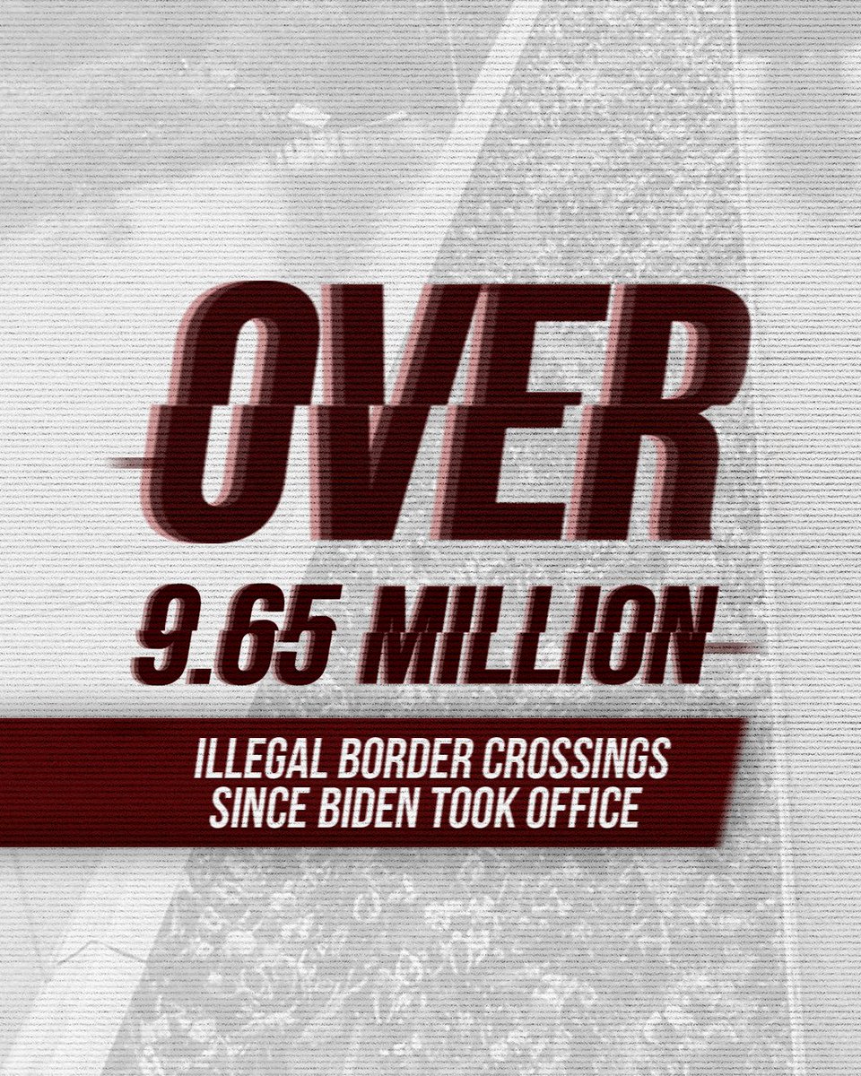 The total number of illegal border crossings under Biden is now 9.65 MILLION. This self-inflicted Biden catastrophe is literally killing Alaskans as deadly fentanyl pours through our open southern border.