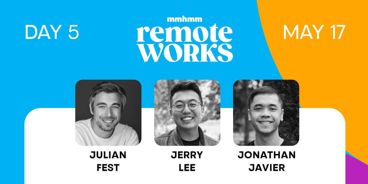 It's been an incredible week so far at #RemoteWorks2024, and we're ready to close it out with a bang!💥 On deck for Day 5 is @elgato's Julian Fest (@JFest) and @wonsulting's Jerry Lee (@JerryJHLee) and Jonathan Javier (@JWordsOfWisdom)! Today is also the last day to register