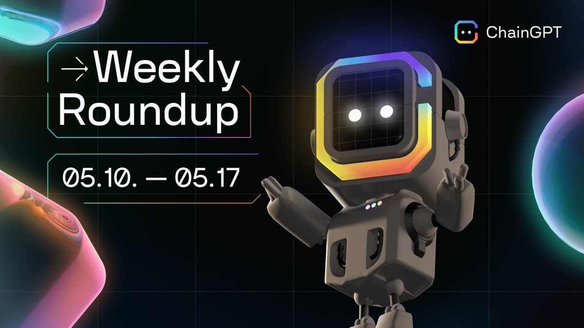 Weekly Roundup 05.10 - 05.17

🌟 This week at ChainGPT: we've been busy with events, contests, and integrations!

Here’s what you need to know [1/7] 🧵