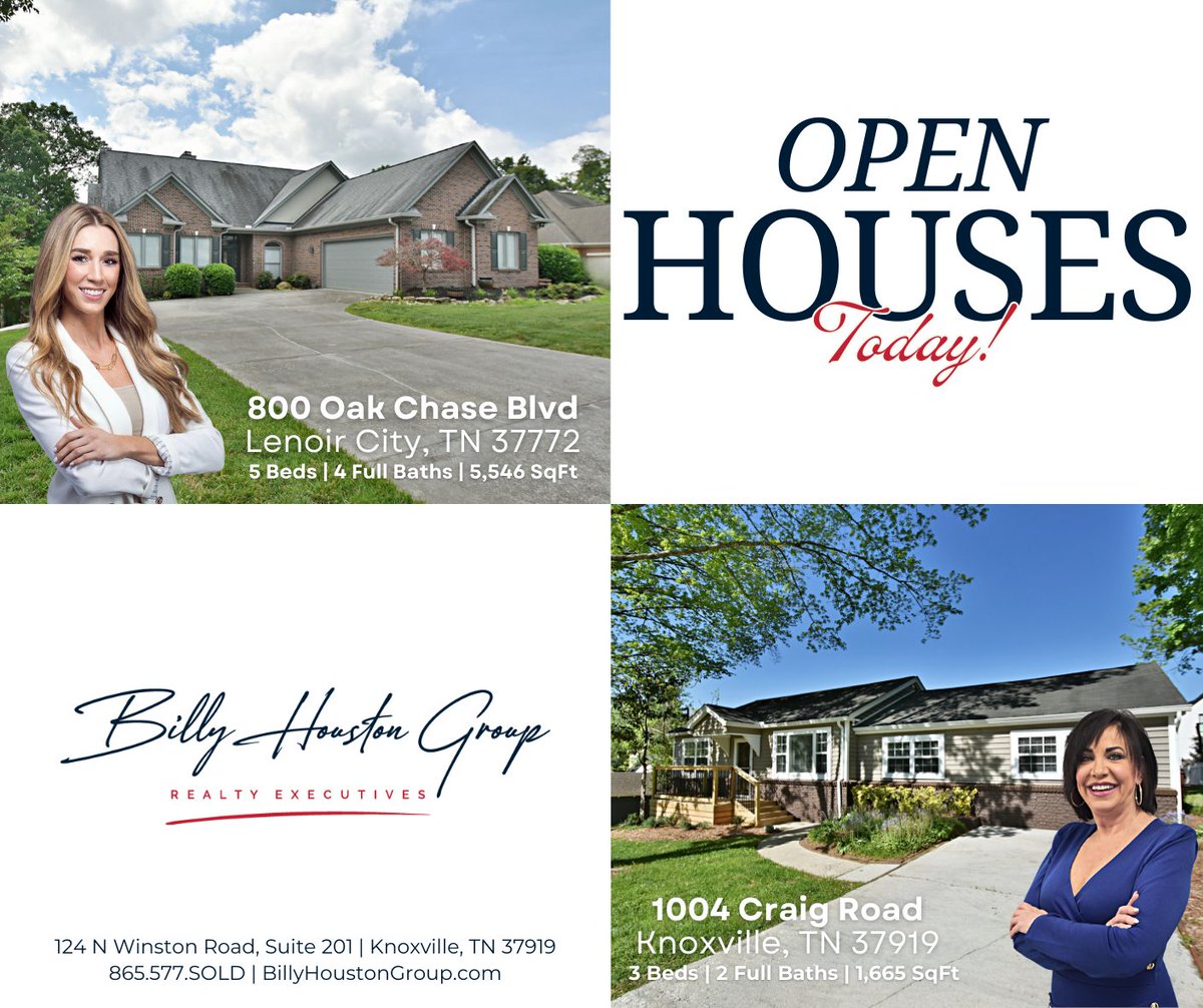 BHGroupRealty's tweet photo. Join us this afternoon from 2-4 pm to explore these gorgeous homes!
865.577.SOLD | https://t.co/iUYfmKtEP1
124 N Winston Road, Suite 201 | Knoxville, TN 37919
#OpenHouseAlert #AskBilly #MoveToEastTennessee #billyhoustongroup #knoxvilletn #lenoircitytn #avalongolfcourse https://t.co/7jcNzG9FuN