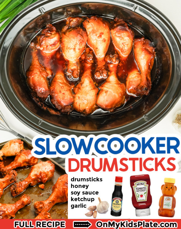 Slow Cooker Chicken Drumsticks! 🙌🥳 Recipe: onmykidsplate.com/slow-cooker-ch… You only need 5 ingredients to make easy and delicious Slow Cooker Chicken Drumsticks! #chicken #slowcooker #crockpot