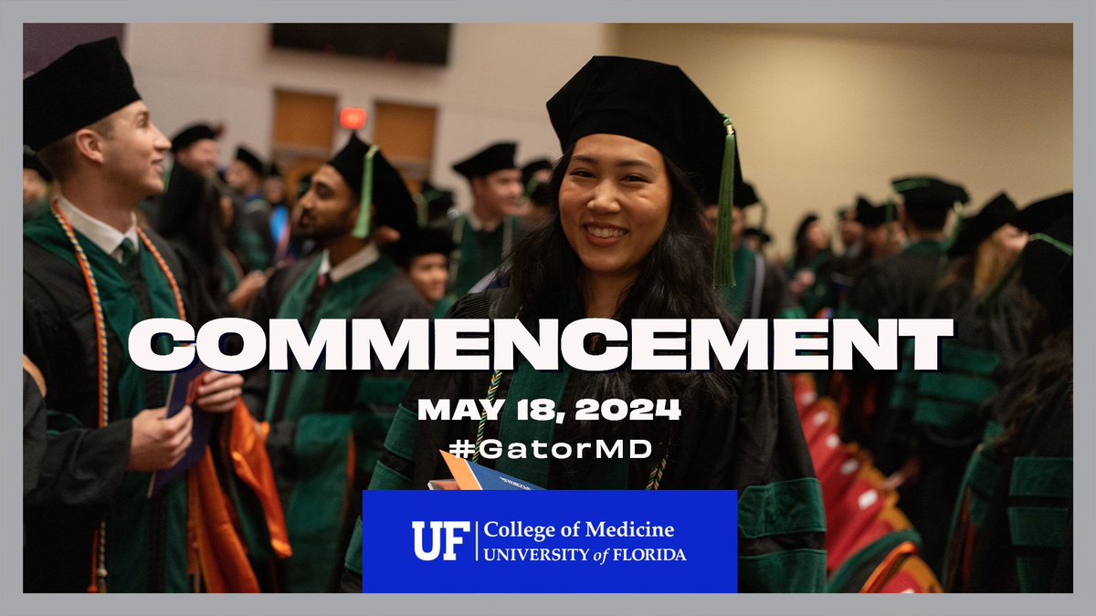 It’s time to celebrate! Our #GatorMD class of 2024 graduates TOMORROW 🎓🐊 🙌 go.ufl.edu/8pplrm6 #UFgrad