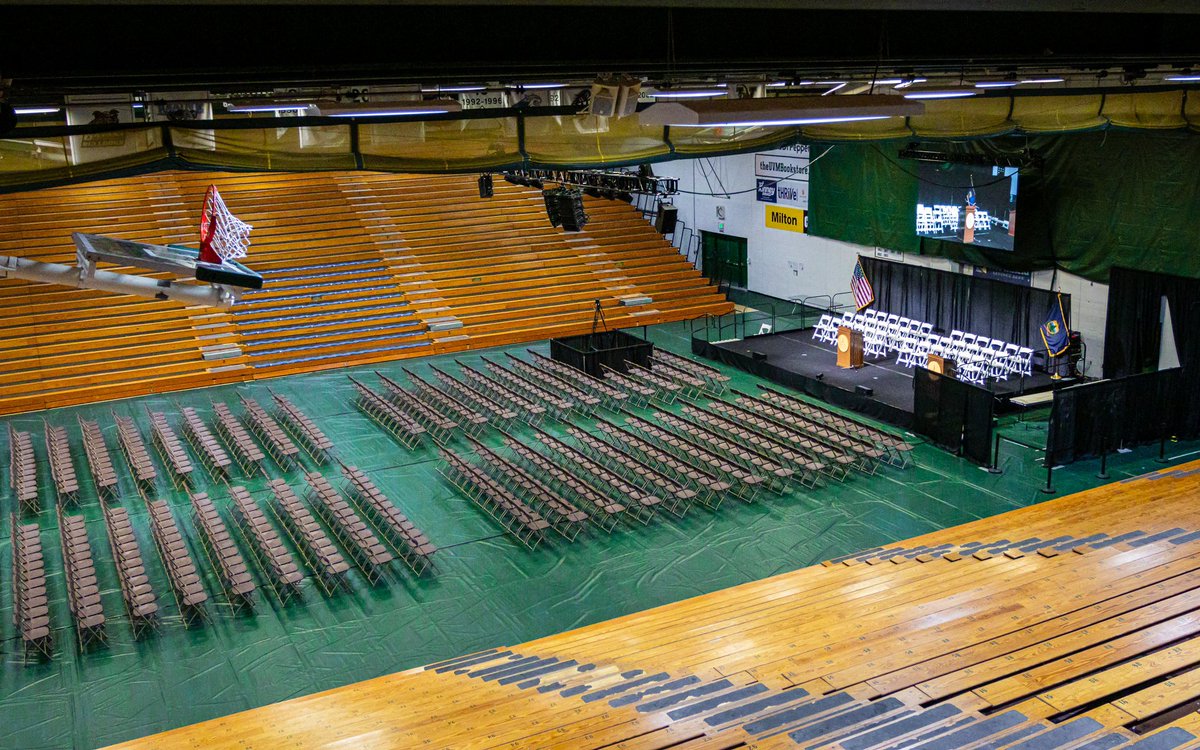 Gutterson Fieldhouse and Patrick Gym look a bit different for @uvmvermont 2024 Commencement Weekend 🎓
