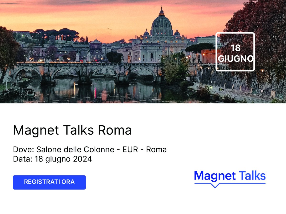 Magnet Forensics torna in Italia con il suo evento annuale Magnet Talks Roadshow, un tour europeo che toccherà sei città in un mese, chiudendo con Roma, il 18 giugno, presso la meravigliosa cornice del Salone delle Colonne: magnetforensicsevents.com/event/MagnetTa…