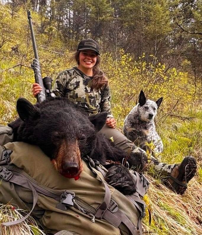 Karsyn Freeman ( Montana) is congratulated on 'taking this nice Spring Bear.' Imagine being so backwards that you believe extinguishing life is a good thing. 🤬RT
#BanTrophyHunting 
@SARA2001NOOR @Angelux1111 @Gail7175 @DidiFrench @Lin11W @PeterEgan6 @rickygervais