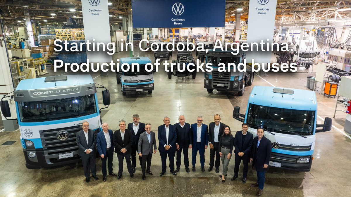 🚛 🚌 YES, finally: the production of Volkswagen #trucks and #buses starts in the Argentine province of Córdoba! Check the facts: ✅ Products tailored to the Argentine market ✅ Existing network of committed distributors ✅ Important step to expand brand’s presence